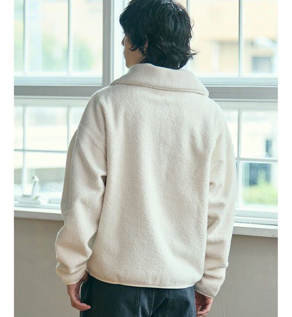 LACOSTE「ハイネックハーフジップ オーバーサイズブークレフリースブルゾン」|ブルゾン・スタジャン|