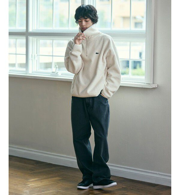LACOSTE「ハイネックハーフジップ オーバーサイズブークレフリースブルゾン」|ブルゾン・スタジャン|