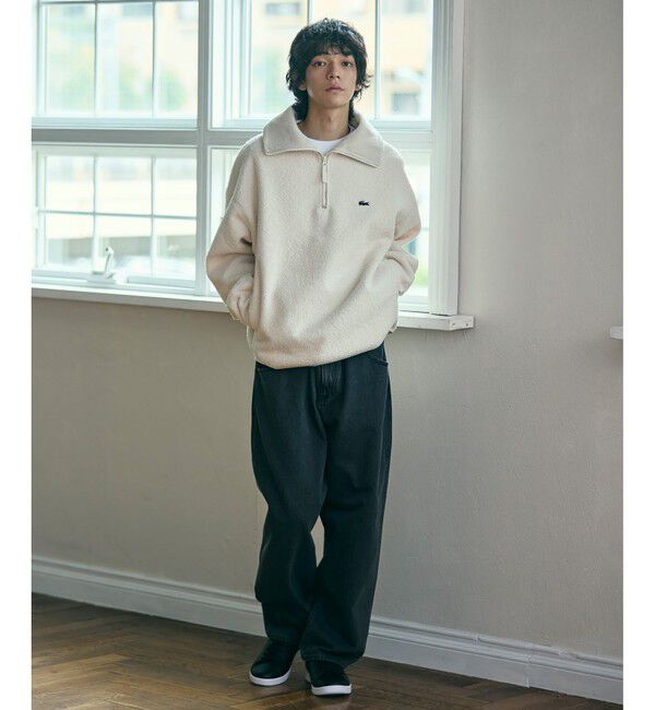 LACOSTE「ハイネックハーフジップ オーバーサイズブークレフリースブルゾン」|ブルゾン・スタジャン|