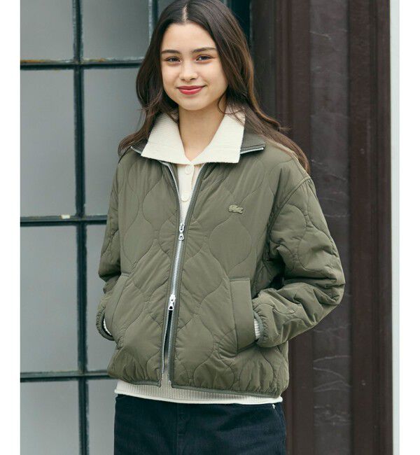 LACOSTE「THERMORE中綿 ひょうたんキルティング ハイネックジップブルゾン」|ブルゾン・スタジャン|