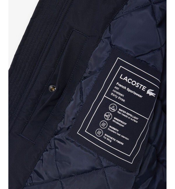 LACOSTE「撥水防風 タフタボンバージャケット / 中綿入り」|ブルゾン・スタジャン|
