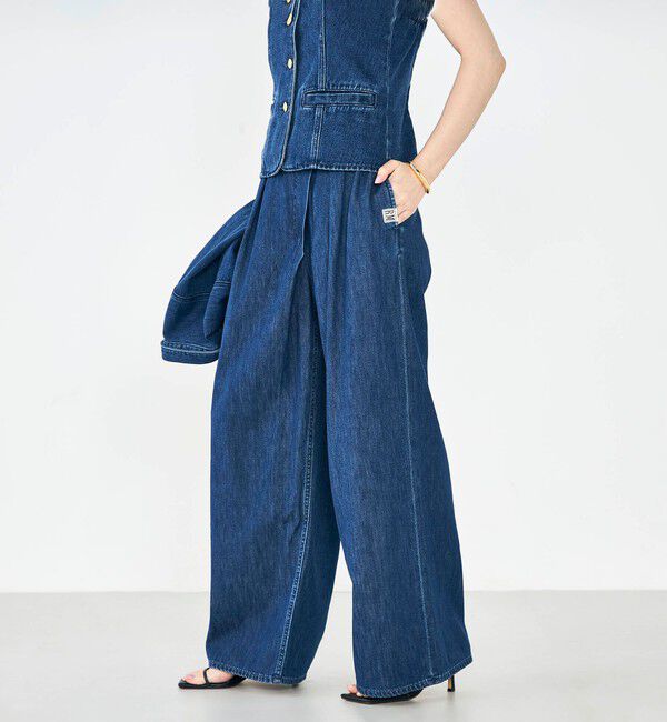 Rie Miller「【RM denim】リネン混ラップワイドパンツ」|その他|