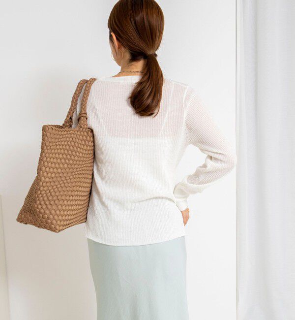 NOLLEY'S「《手洗い可能》ギマポリコットンワッフルヘンリーネックプルオーバー」|ニット・セーター|