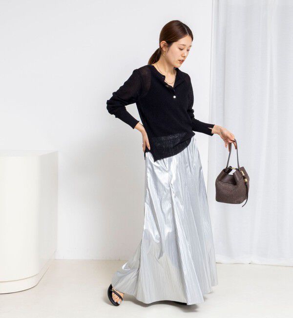 NOLLEY'S「《手洗い可能》ギマポリコットンワッフルヘンリーネックプルオーバー」|ニット・セーター|