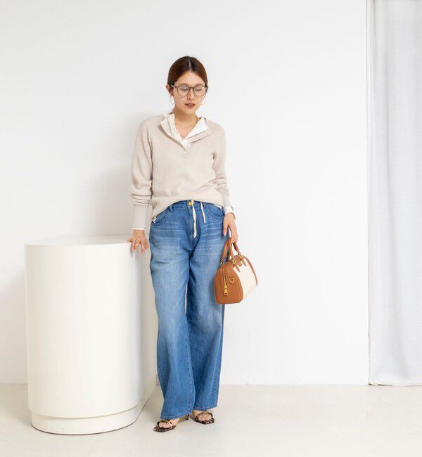 NOLLEY'S「《手洗い可能》ギマポリコットンワッフルヘンリーネックプルオーバー」|ニット・セーター|