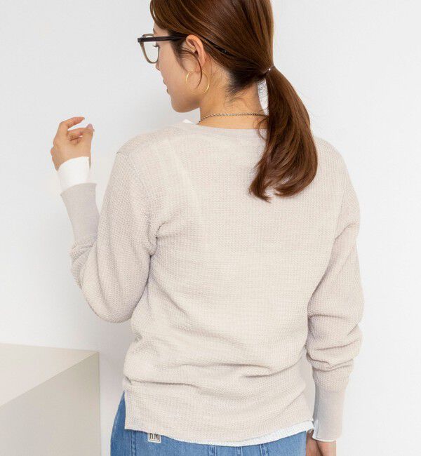 NOLLEY'S「《手洗い可能》ギマポリコットンワッフルヘンリーネックプルオーバー」|ニット・セーター|
