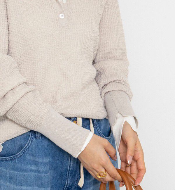 NOLLEY'S「《手洗い可能》ギマポリコットンワッフルヘンリーネックプルオーバー」|ニット・セーター|