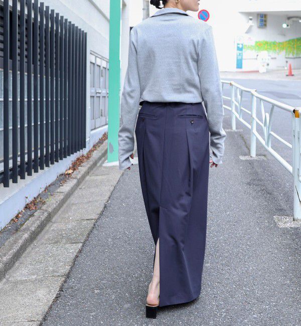 MAQWEL「【MAQWEL/マクウェル】タックロングスカート」|タイト|