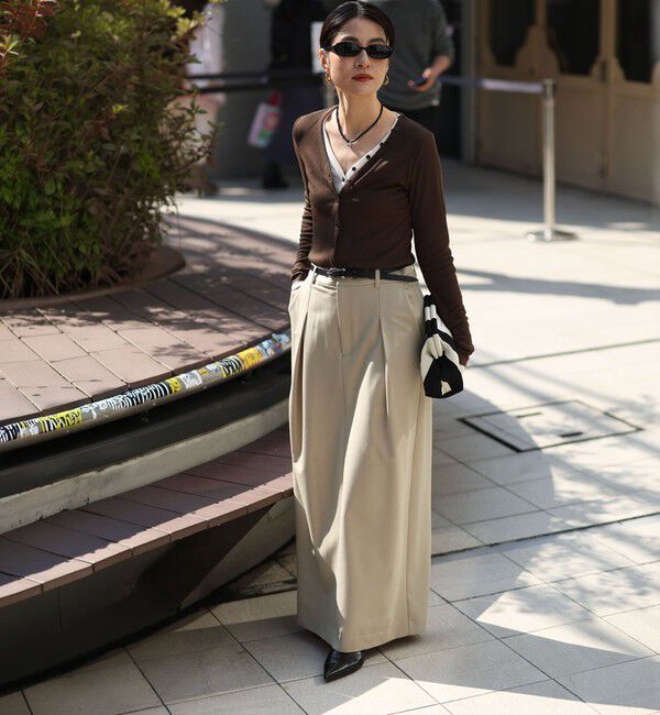 MAQWEL「【MAQWEL/マクウェル】タックロングスカート」|タイト|