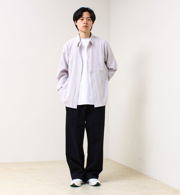 GLOSTER「【清涼感のある表情】ストライプレギュラーカラーシャツ」|シャツ・ブラウス|