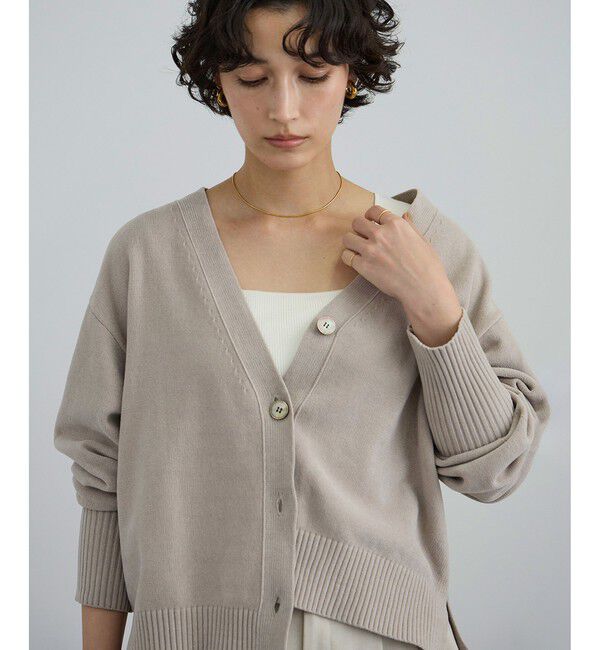 Vネックカーディガン-CreamyCotton /クリーミーコットン-（SALON adam