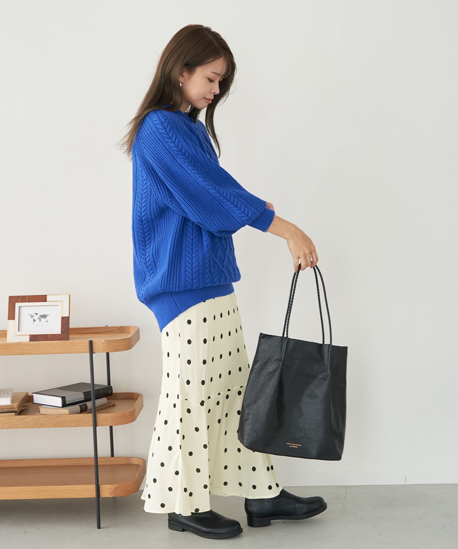 Rope&rsquo;Picnic「ドット/花柄麻混マーメイドスカート」|スカート|