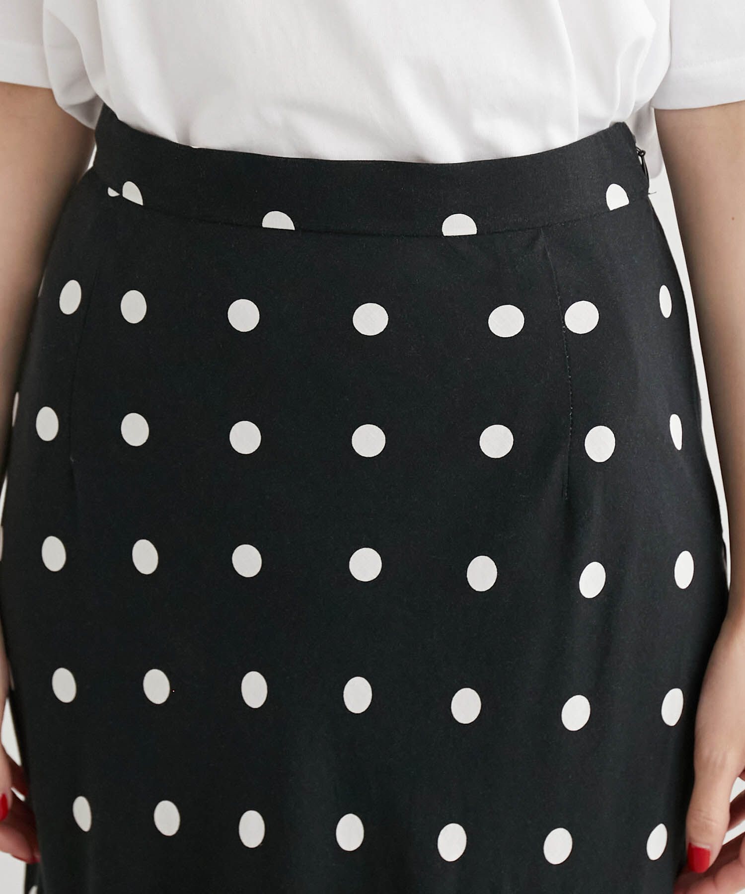 Rope&rsquo;Picnic「ドット/花柄麻混マーメイドスカート」|スカート|