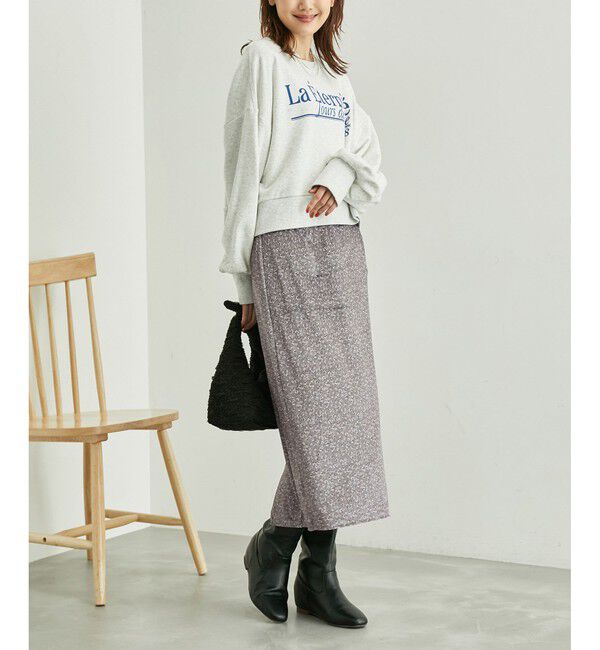 Rope&rsquo;Picnic「リンクコーデ/花柄ベロアアイラインスカート」|スカート|