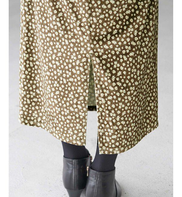 Rope&rsquo;Picnic「リンクコーデ/花柄ベロアアイラインスカート」|スカート|