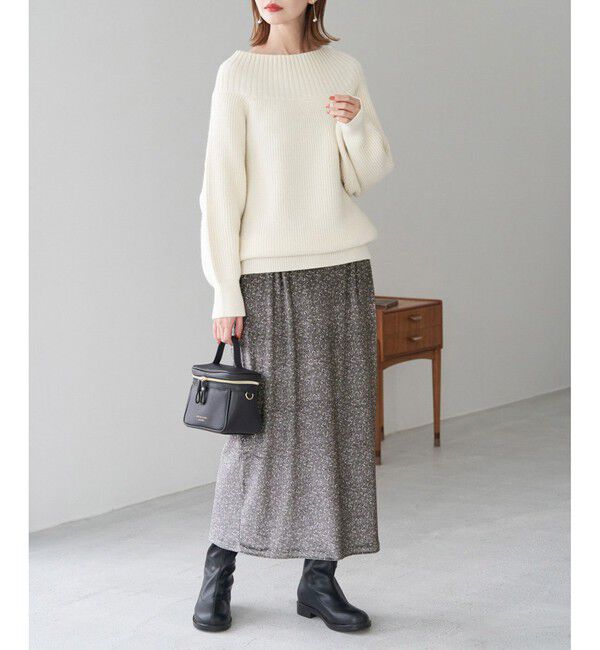 Rope&rsquo;Picnic「リンクコーデ/花柄ベロアアイラインスカート」|スカート|