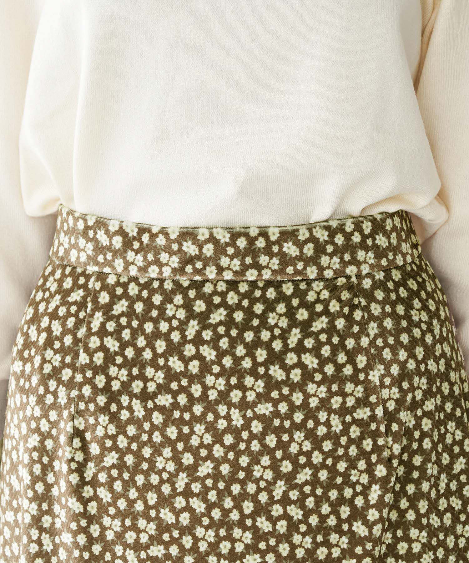 Rope&rsquo;Picnic「リンクコーデ/花柄ベロアアイラインスカート」|スカート|