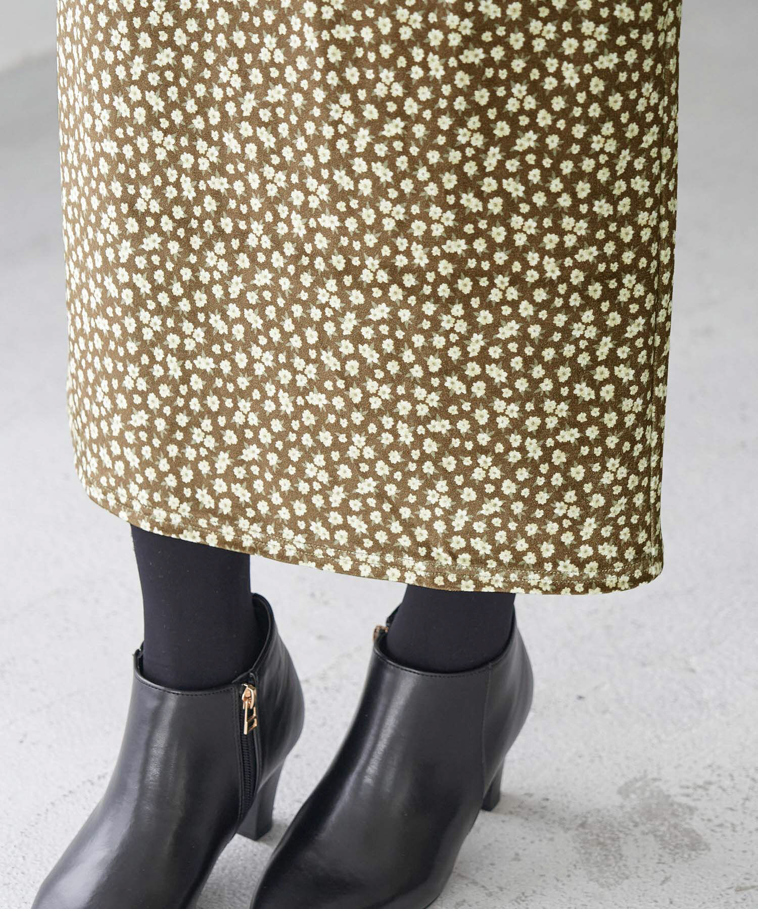 Rope&rsquo;Picnic「リンクコーデ/花柄ベロアアイラインスカート」|スカート|