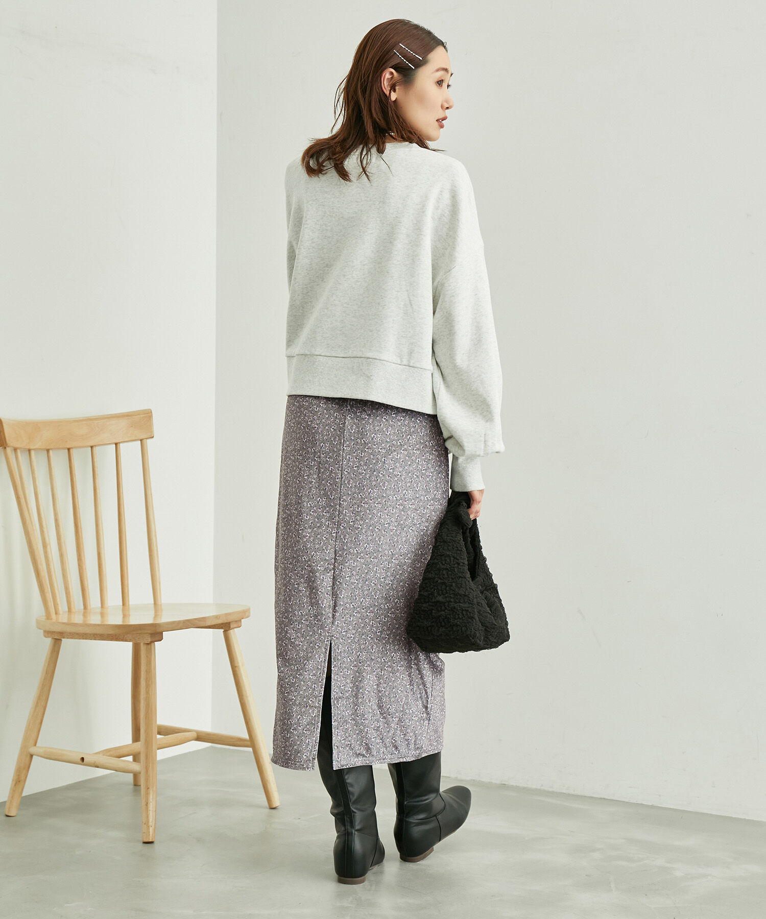 Rope&rsquo;Picnic「リンクコーデ/花柄ベロアアイラインスカート」|スカート|