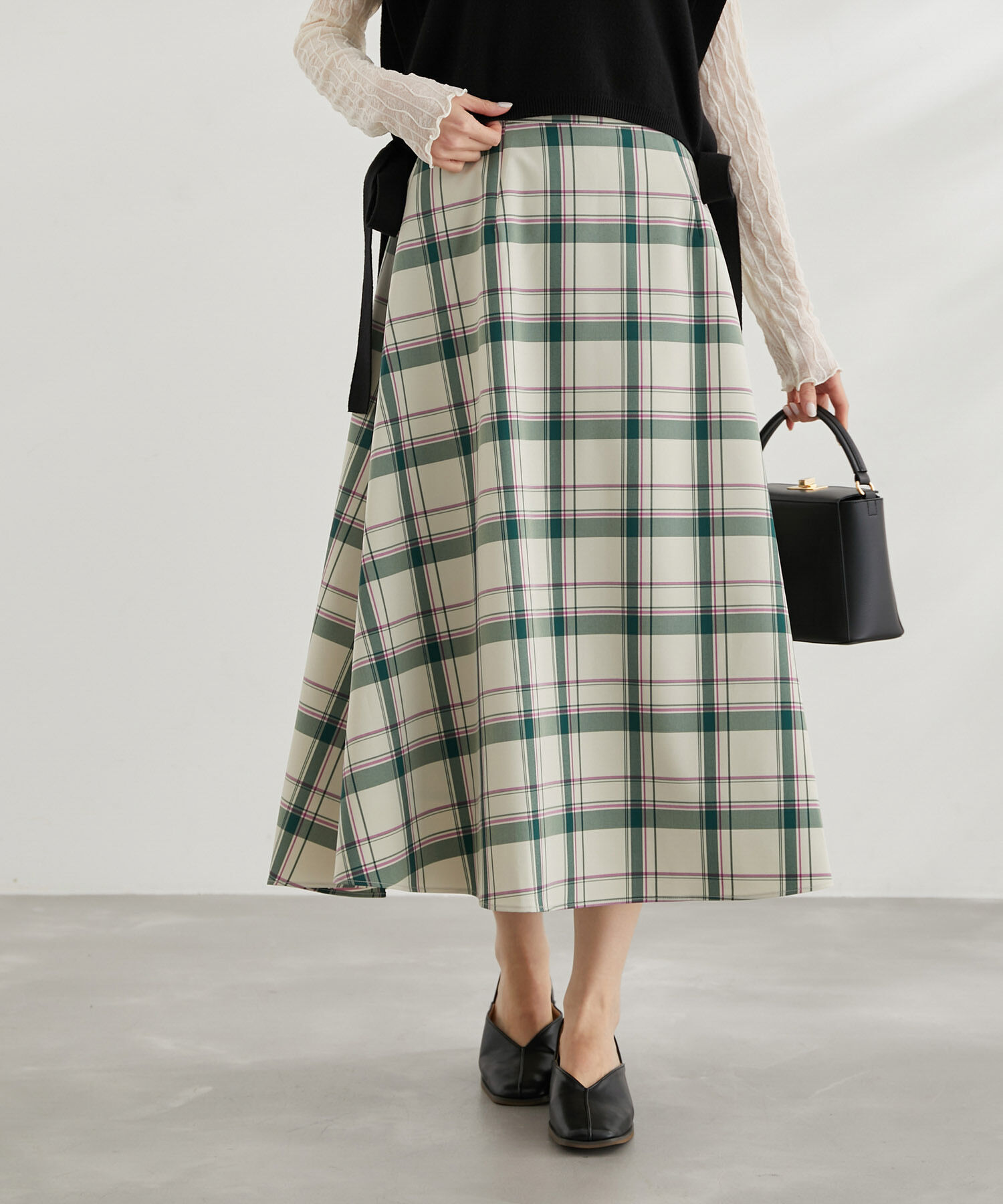 Rope&rsquo;Picnic「チェックボリュームスカート」|スカート|