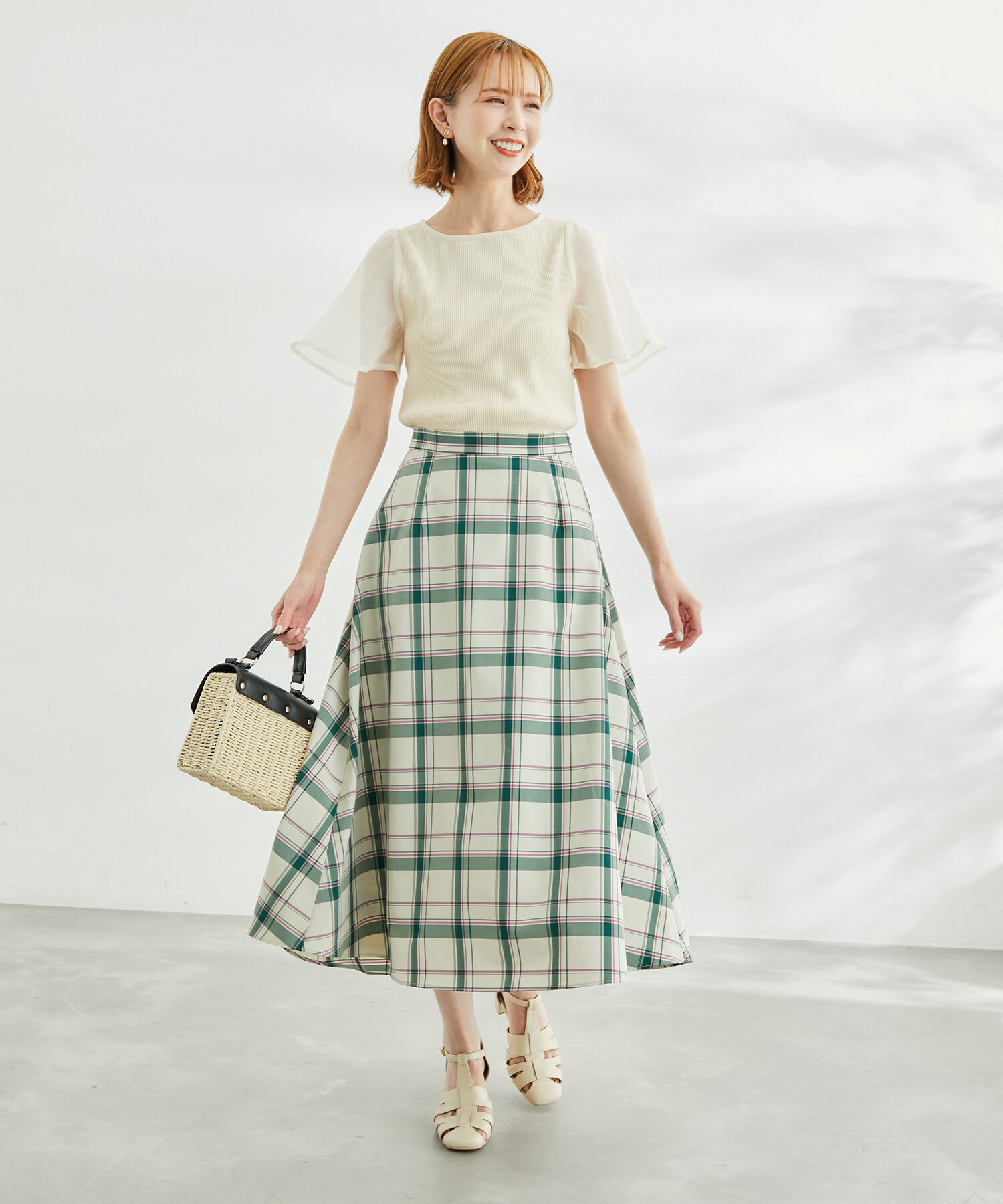Rope&rsquo;Picnic「チェックボリュームスカート」|スカート|