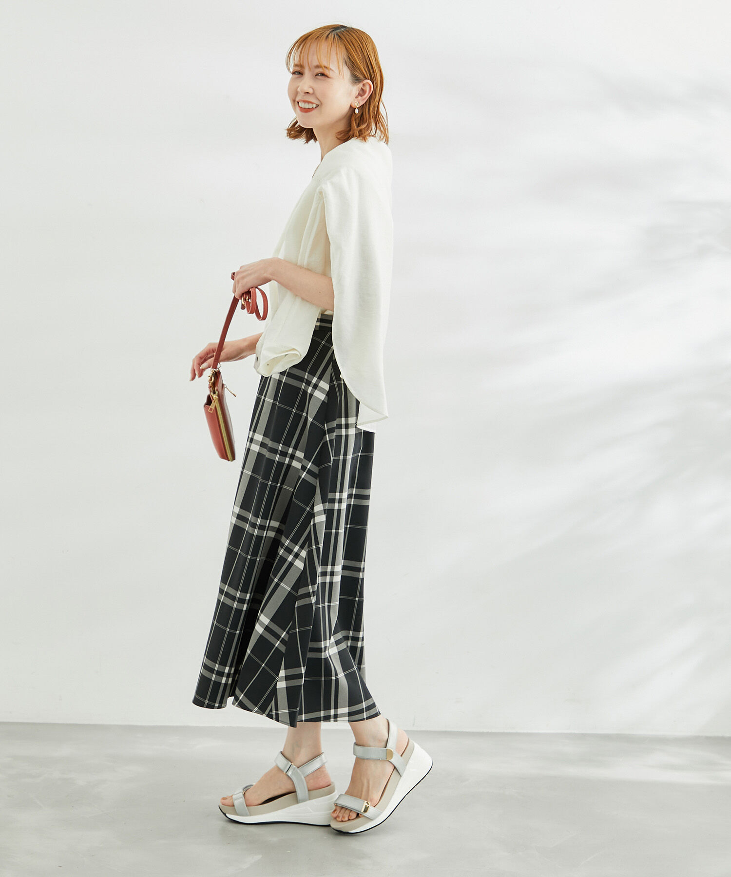 Rope&rsquo;Picnic「チェックボリュームスカート」|スカート|