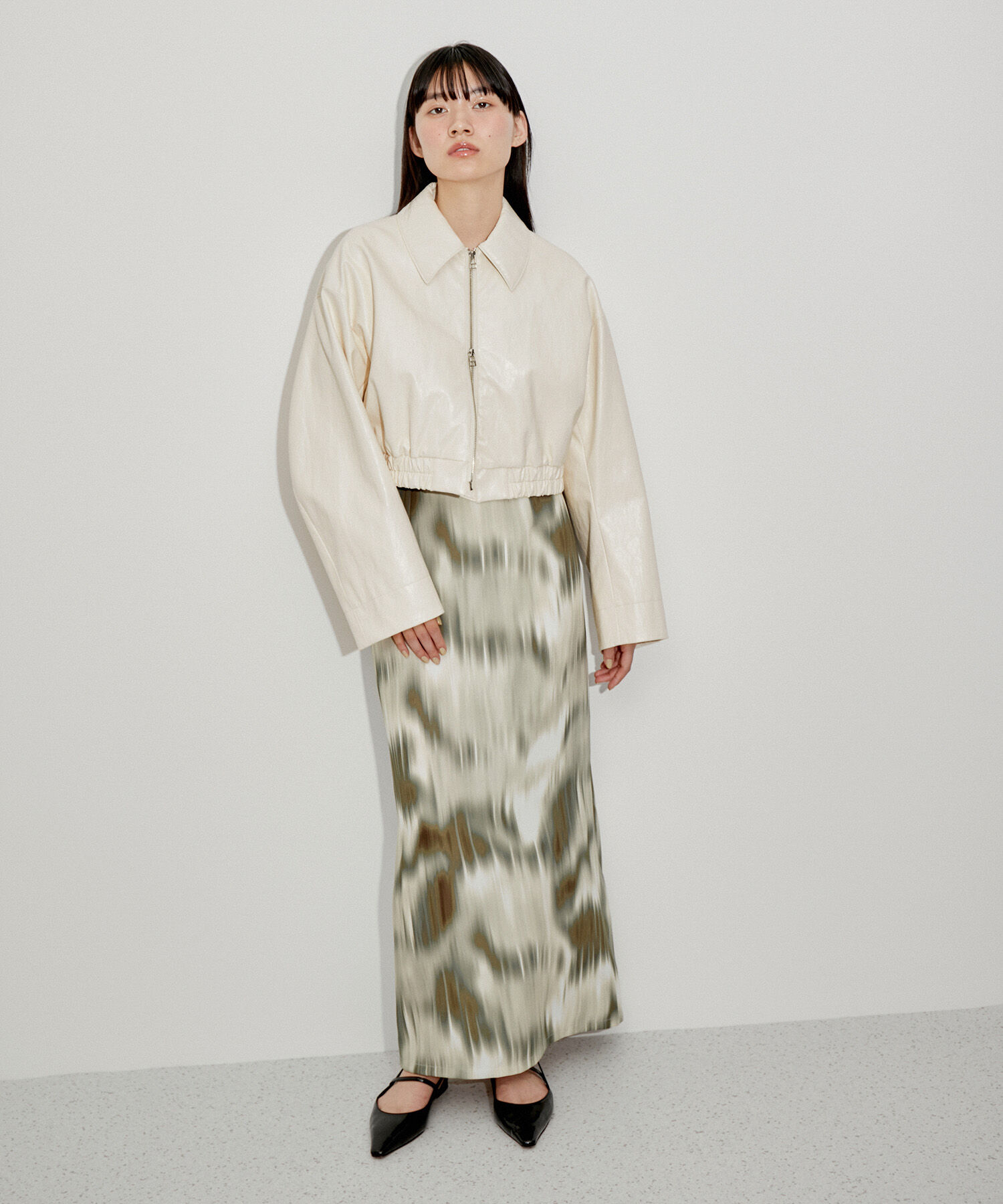 ADAM ET ROPE'「フェイクレザーショートブルゾン」|ブルゾン・スタジャン|