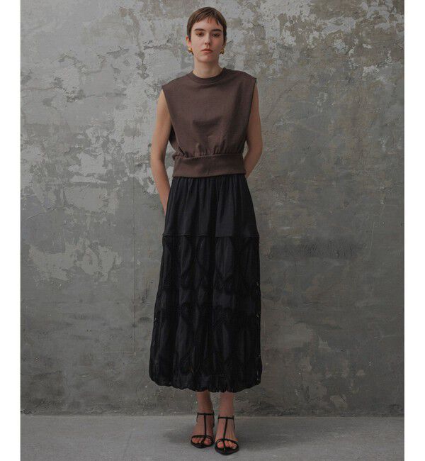 ADAM ET ROPE'「【EMOELLE】エンブロイダリーレーススカート」|スカート|