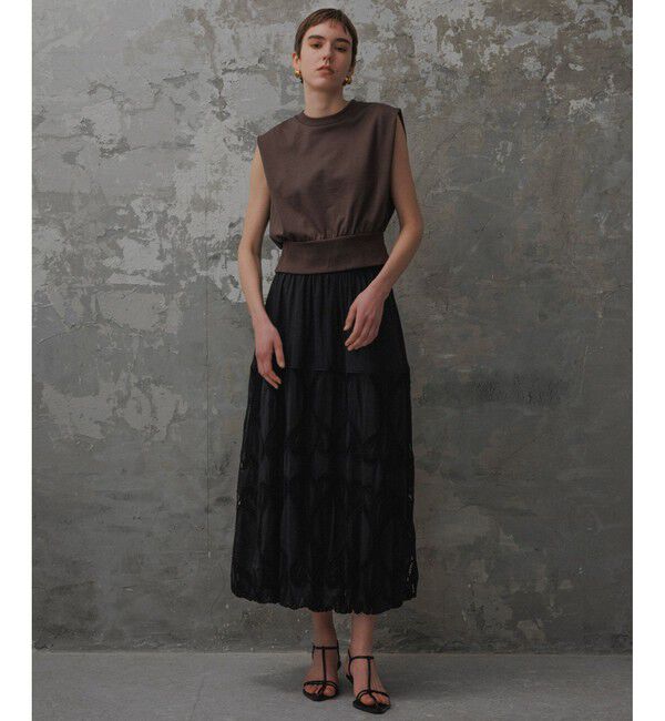 ADAM ET ROPE'「【EMOELLE】エンブロイダリーレーススカート」|スカート|