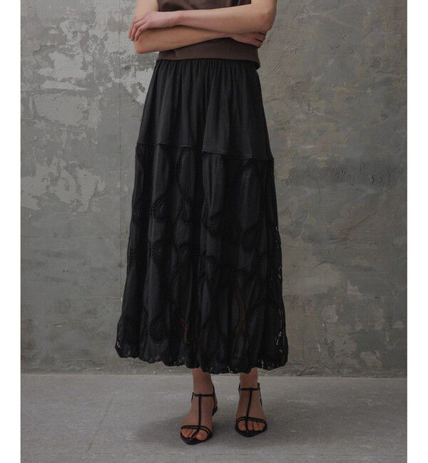 ADAM ET ROPE'「【EMOELLE】エンブロイダリーレーススカート」|スカート|