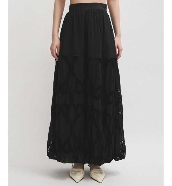 ADAM ET ROPE'「【EMOELLE】エンブロイダリーレーススカート」|スカート|