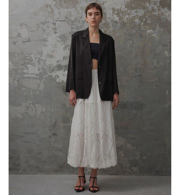 ADAM ET ROPE'「【EMOELLE】エンブロイダリーレーススカート」|スカート|