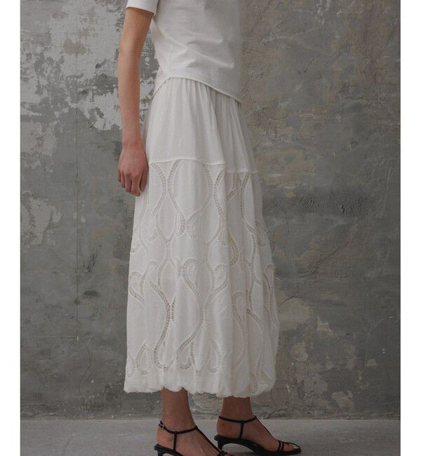 ADAM ET ROPE'「【EMOELLE】エンブロイダリーレーススカート」|スカート|