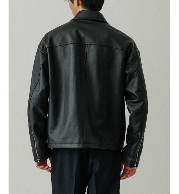 ADAM ET ROPE'「ラムレザー ジップアップ ブルゾン」|ブルゾン・スタジャン|