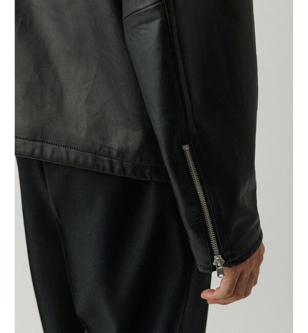 ADAM ET ROPE'「ラムレザー ジップアップ ブルゾン」|ブルゾン・スタジャン|