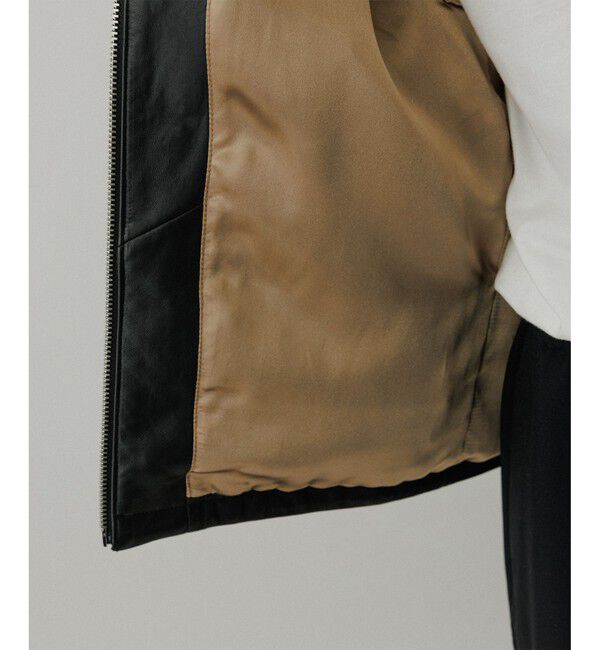 ADAM ET ROPE'「ラムレザー ジップアップ ブルゾン」|ブルゾン・スタジャン|