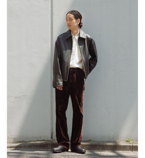 ADAM ET ROPE'「ラムレザー ジップアップ ブルゾン」|ブルゾン・スタジャン|