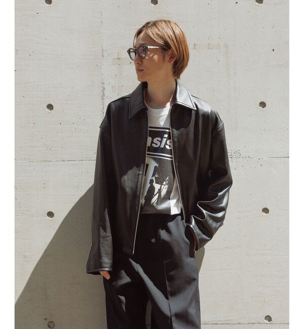 ADAM ET ROPE'「ラムレザー ジップアップ ブルゾン」|ブルゾン・スタジャン|