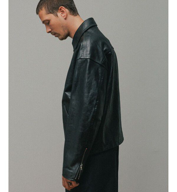 ADAM ET ROPE'「ラムレザー ジップアップ ブルゾン」|ブルゾン・スタジャン|