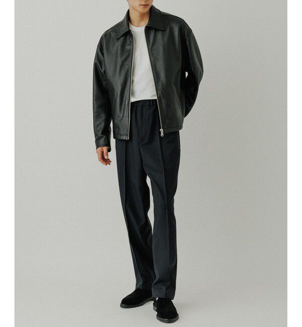 ADAM ET ROPE'「ラムレザー ジップアップ ブルゾン」|ブルゾン・スタジャン|