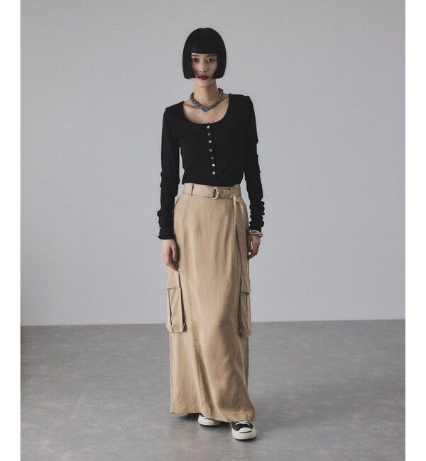 ADAM ET ROPE'「【サステナブル】キュプラカーゴスカート」|スカート|