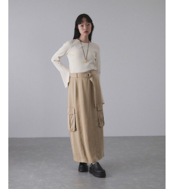 ADAM ET ROPE'「【サステナブル】キュプラカーゴスカート」|スカート|
