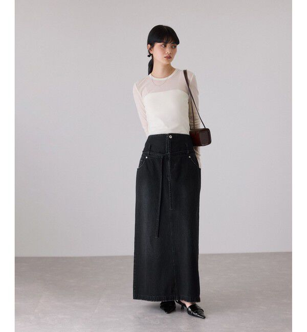 ADAM ET ROPE'「ローウエストデニムスカート」|スカート|