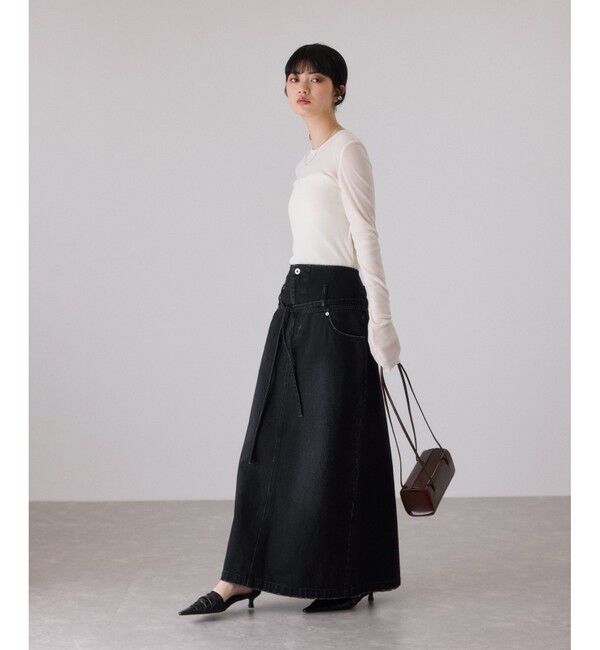 ADAM ET ROPE'「ローウエストデニムスカート」|スカート|