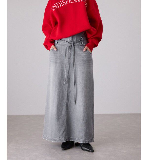 ADAM ET ROPE'「ローウエストデニムスカート」|スカート|ライトグレー(08)