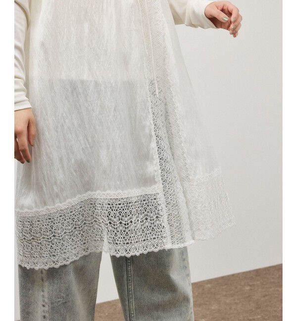 ADAM ET ROPE'「【サステナブル】レースワンピーススカート」|スカート|