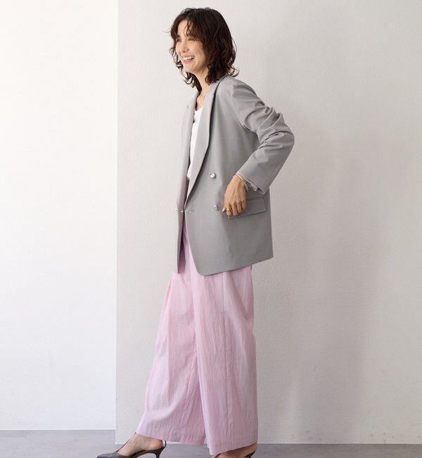  「【オンオフ使える】ドライギャバピークドラペルジャケット」|テーラードジャケット|