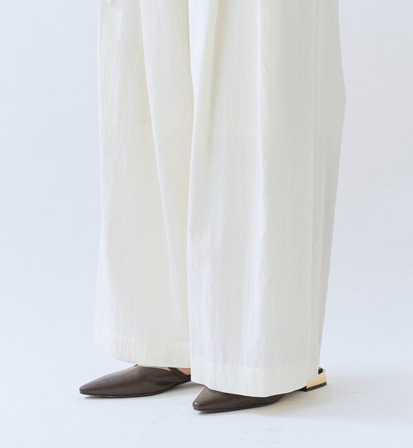  「【美シルエット】クロスタックワイドパンツ」|チノ|