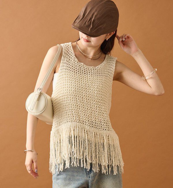  「フリンジニットベスト」|ベスト・ジレ|