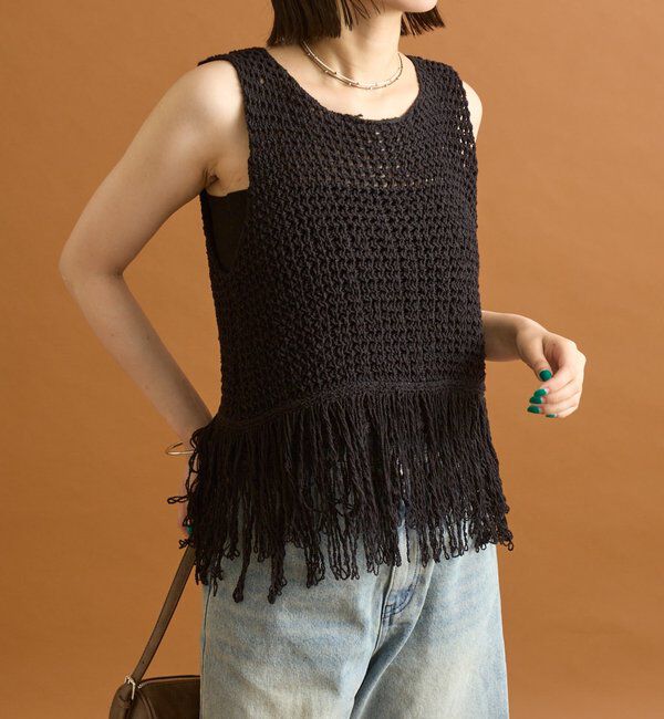  「フリンジニットベスト」|ベスト・ジレ|